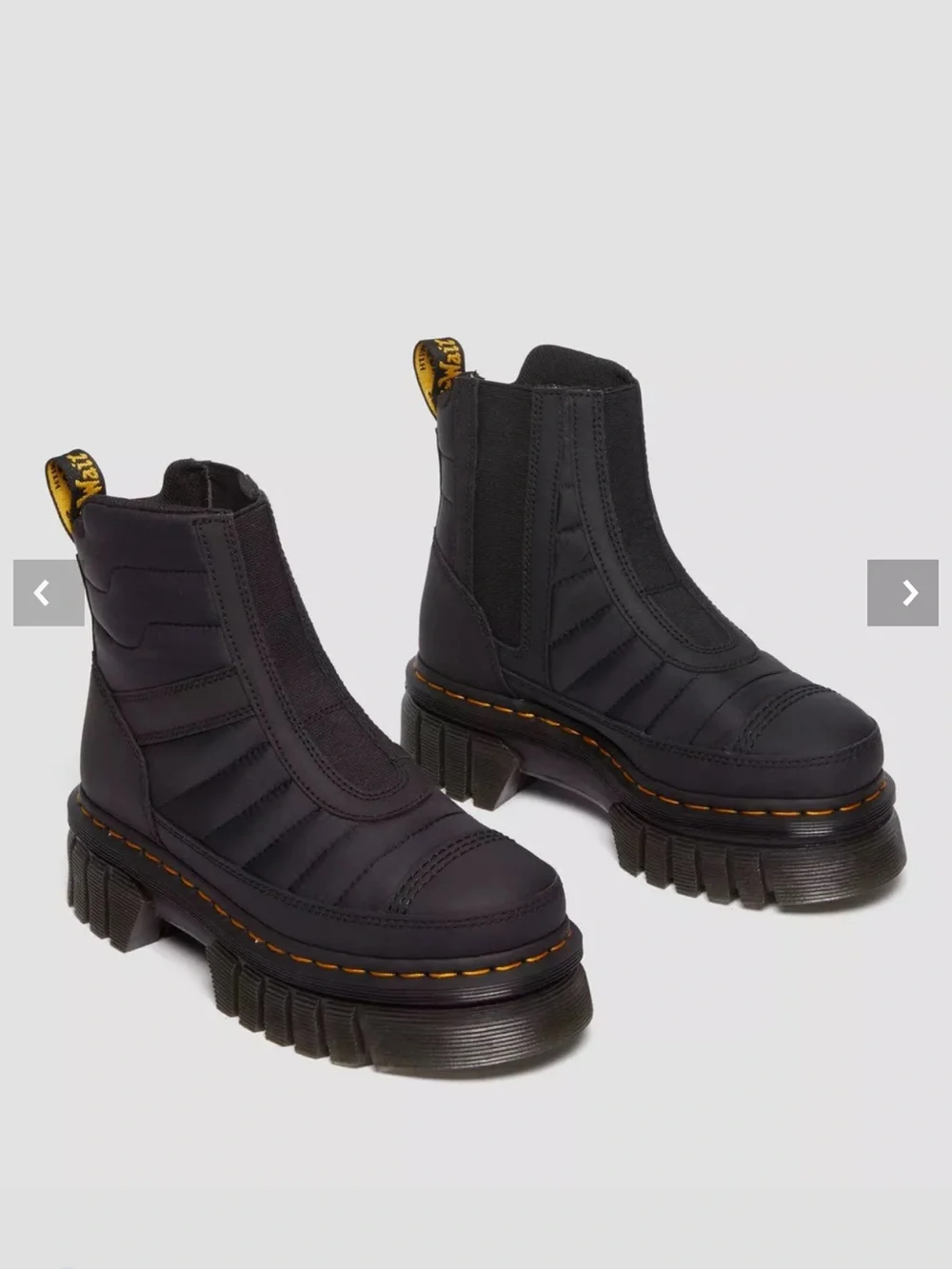 NWT Dr. Martens Audrick Quilted Platform Chelsea Boots in Black